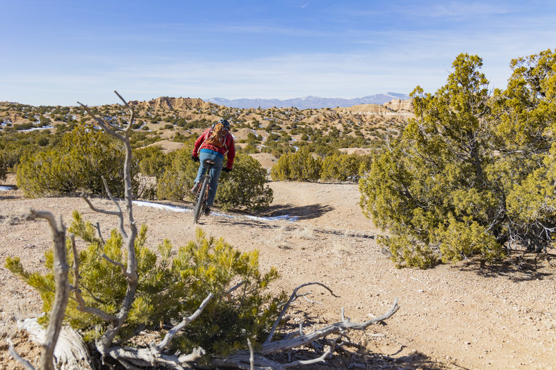 Smooth singletrack entering the badlands