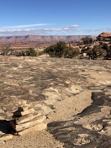 Slickrock section of trail. Lockhart Basin trail in distance.