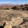 Slickrock section of trail. Lockhart Basin trail in distance.