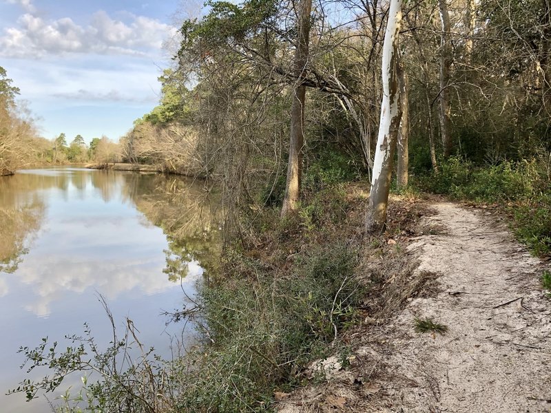 The trail runs along Caney Creek.