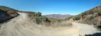 Panorama of a switchback climbing the north side.