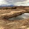 Cattle pond blasted out of the bedrock. Seems like a ton of effort—must be a spring?