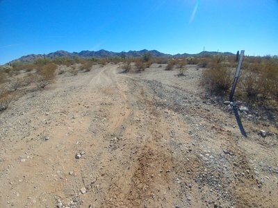 Northern terminus of 8112K, looking south from the main road (Rasmussen Road Extended / 8112).
