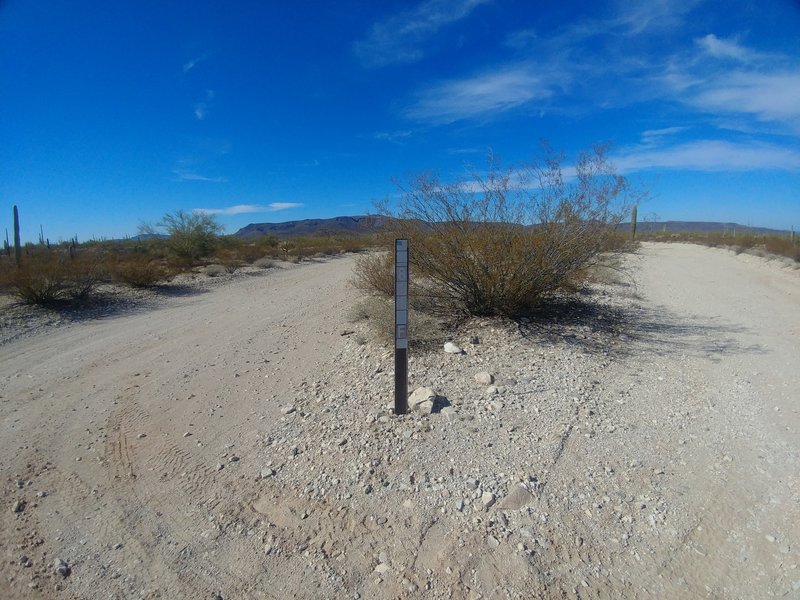 F-Road East trailhead (left; 8112F) from Rasmussen Extended (to right) looking west.