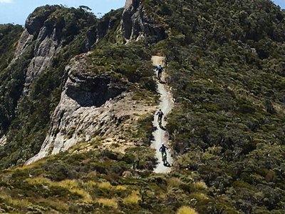 Riders head along the escarpment