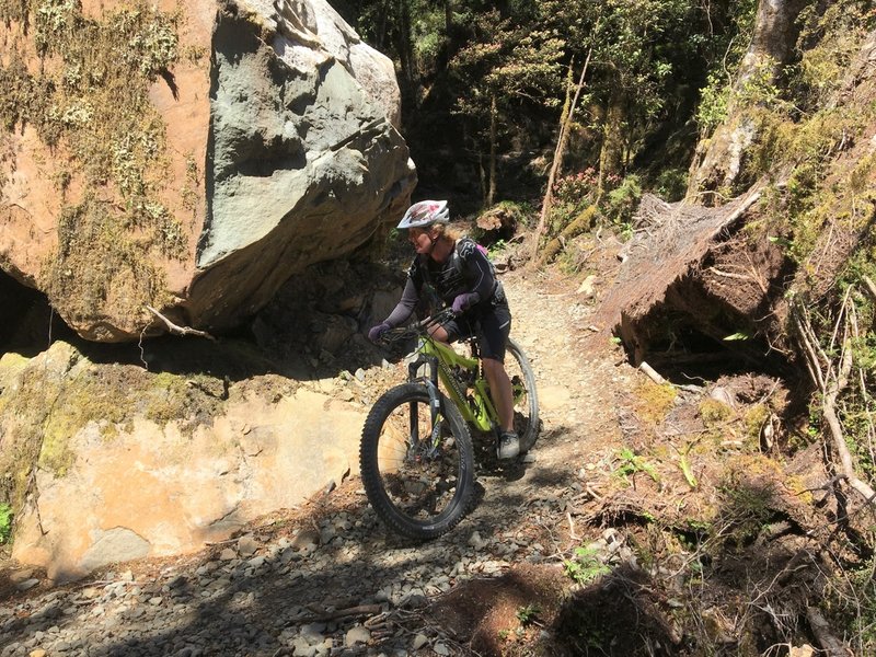 The trail builders did an amazing job building the trail through these massive boulders