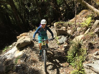 Threading through switchbacks amongst the boulders on the descent to Pororari Hut
