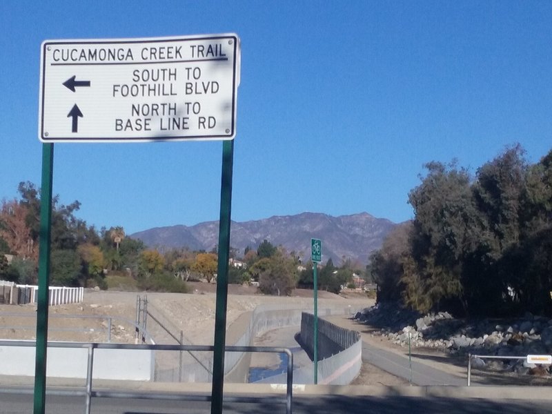 Enter the Cucamonga Creek Trail