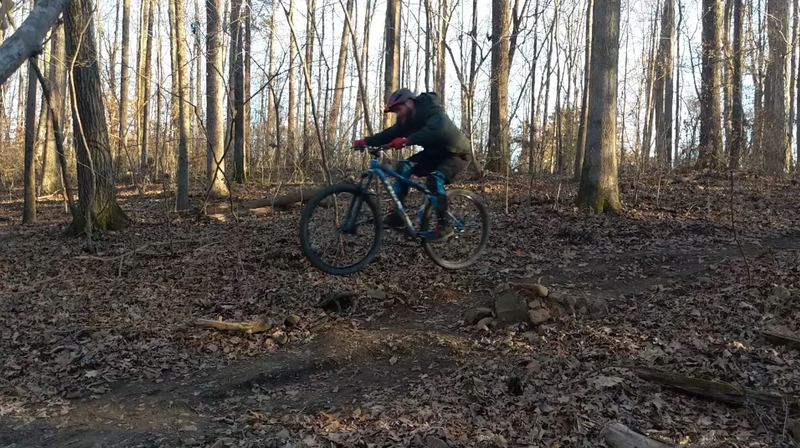 Cool rock jump on the stillwater side.