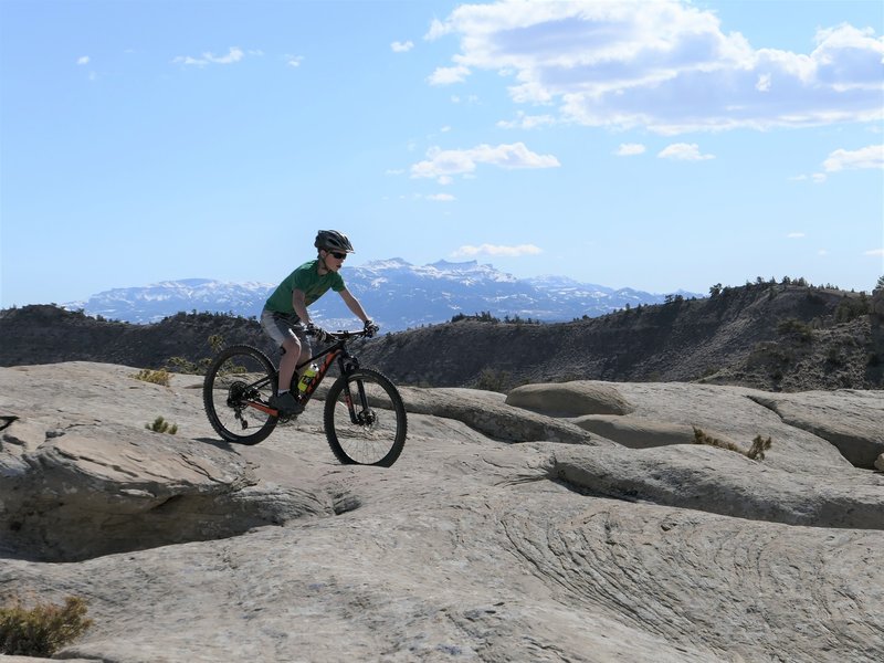 Lots of slickrock, great views and technical. rider Aidan Gallagher.