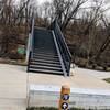 Wool Factory Bridge and RTF sign from parking lot.