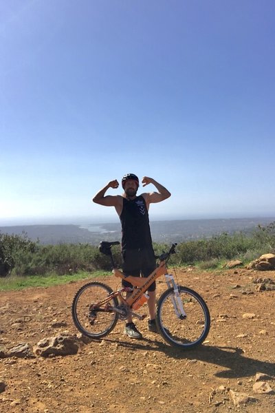 Made it to the top!  First time ever on a bike.