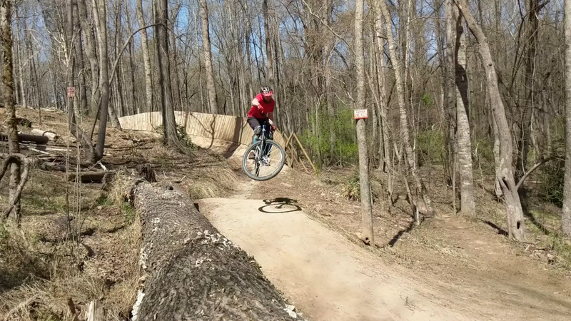 Jump after wall ride.