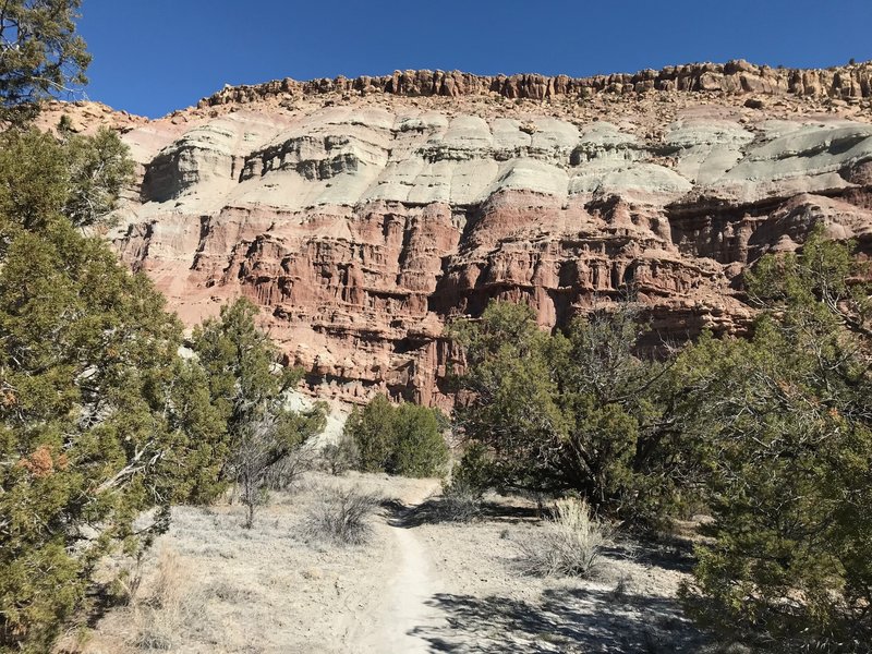 Andys trail, in the wash at the base of the Ribbon trail, prepare to climb.