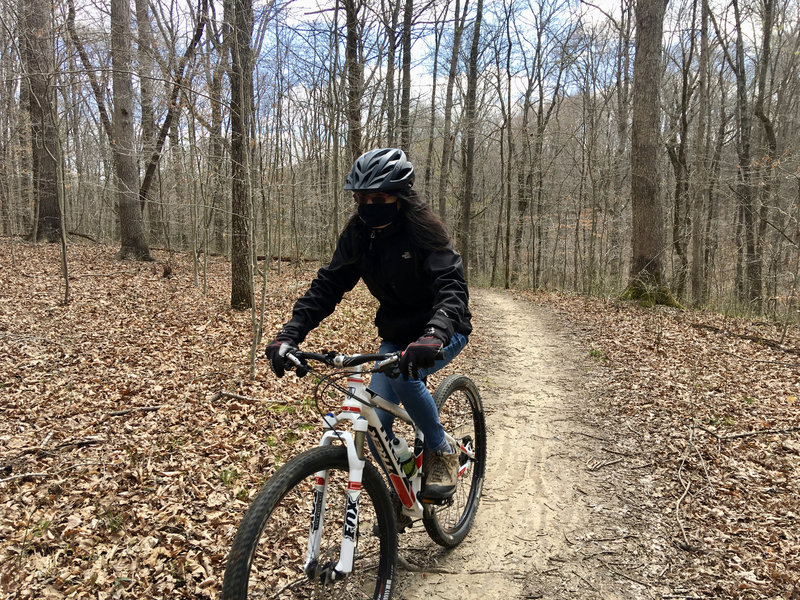 Smooth, dry (2 days after rain), and wide singletrack going clockwise on North Loop