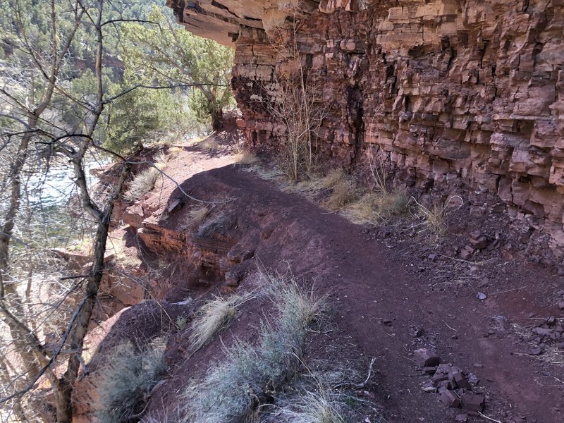 Lots of the trail runs along rock walls