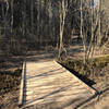 every water canal is crossed with wooden bridge