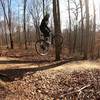 First jump on Stache & Cash trail at Wilkins Branch MTB Park.