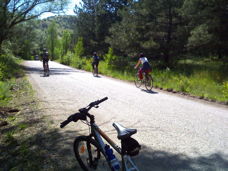 Weekend riders with their rental bikes