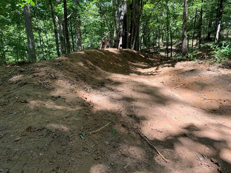 Berm on the downhill section at the northwest corner of the loop