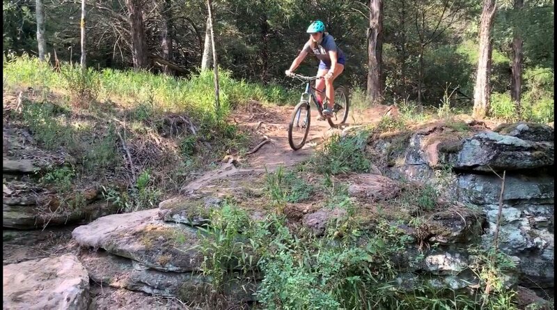 Mckenna sending the rock roll on the northwest bluff section of the loop