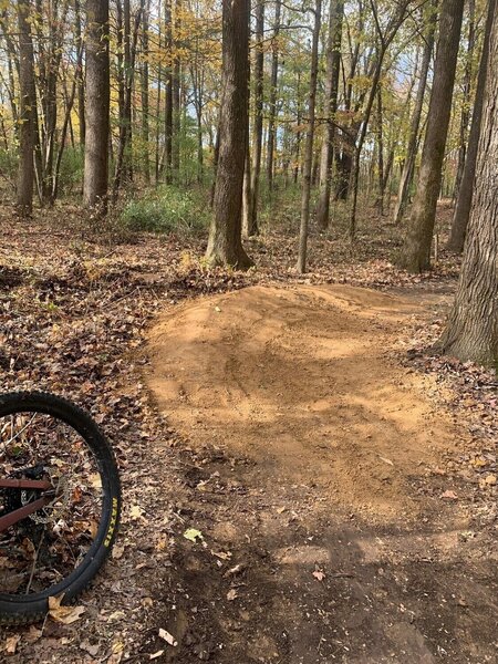 Small berm near the trailhead, just after the wood wave