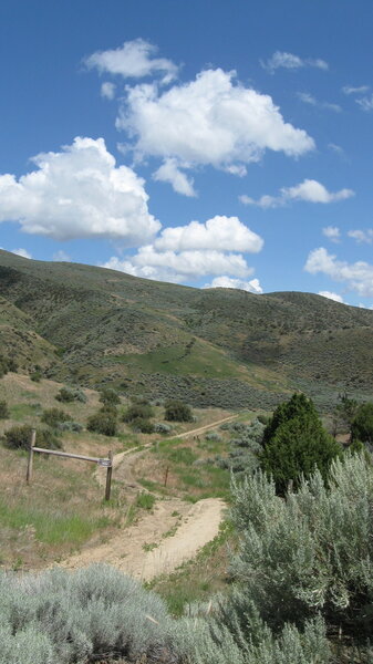 Lucky Peak Rd from the top of Homestead