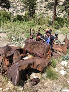 Someone took this old jalopy for a ride.