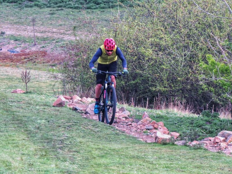 Rocky climb in the beginnig of the red trail.