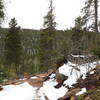 Riding past Old Hill Trail with some snow still on the ground