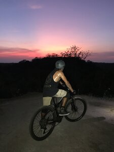 Greivin taking in sunset before we turn our night lights on