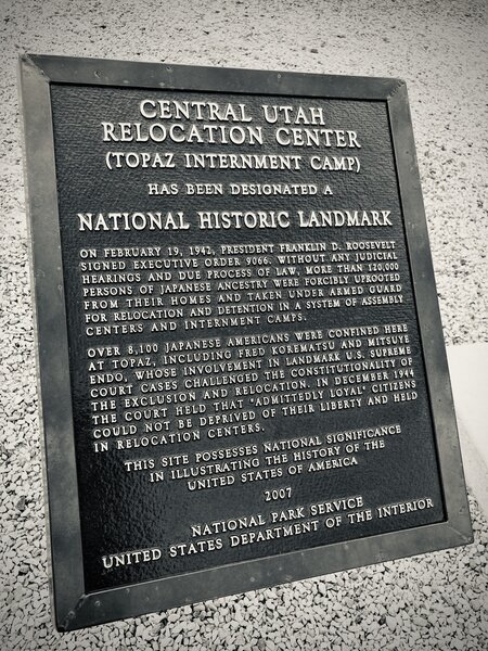 Topaz concentration camp interpretive sign