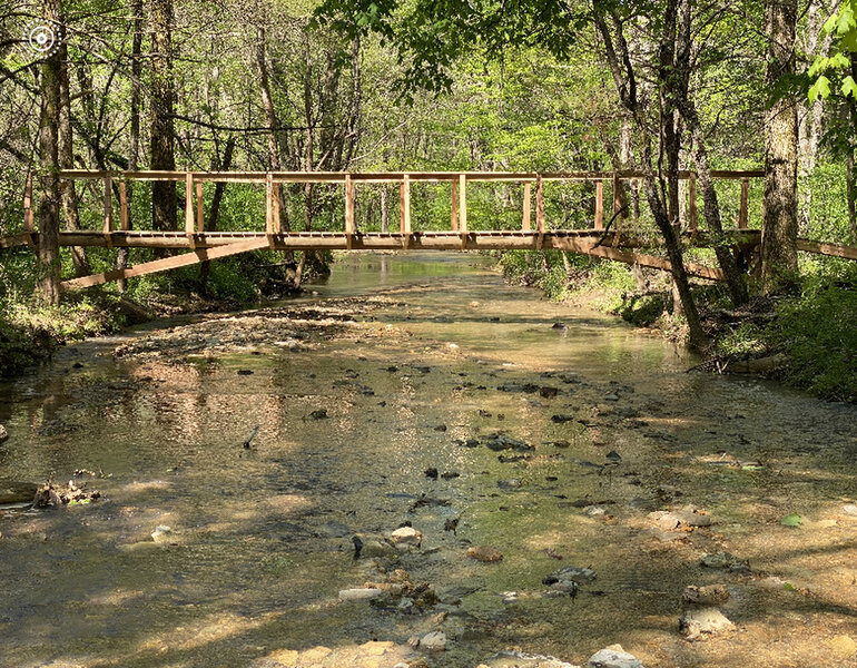 Bridge connecting the Big Woods trail to the Lakeside Trail