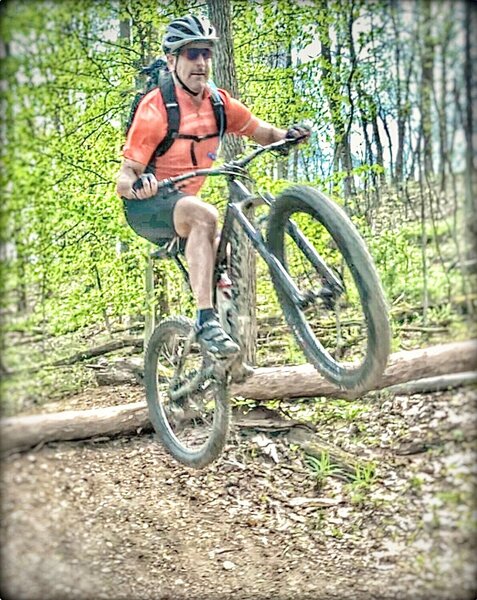 Ted H catching air on Hobbs Hollow - Brown County, IN