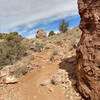 Winding singletrack through the western boulder fields of Black Canyon.