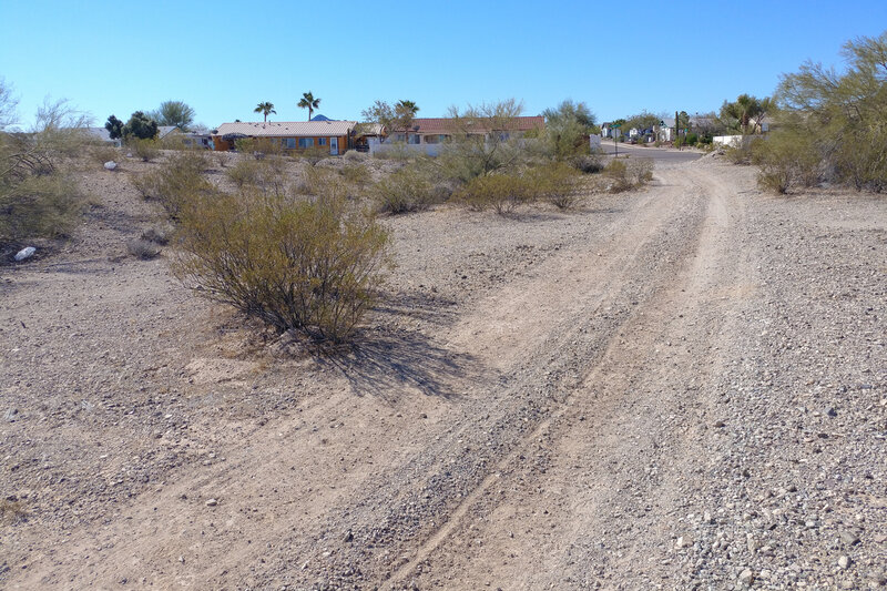 Looking back at Ajo from Roadrunner, a quick way to get to the trail system on BLM north of town.