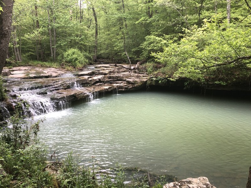 After a long, fun and fast flowing descent on Fire Tower Trail and Knucklehead Trail West, you arrive at this gem of a waterfall.