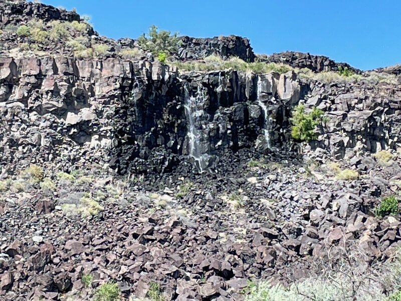 Waterfall that feeds the lake