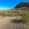 The trail's namesake coming out of the eastern wash crossing on Char's Trail.