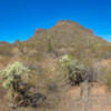 Looking N up Coffeepot View (right) and SW down Coachwhip Canyon (left).