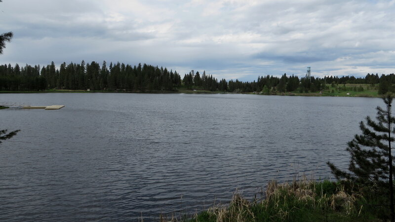 Winchester Lake looking toward the old mill site and the town of Winchester from Granite Point