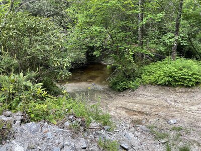 Flat Creek Crossing at end of Flat Creek Trail and Rock Bridge Road