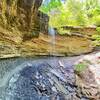 Behind the waterfalls before the rock garden on Devils Racetrack near the end.