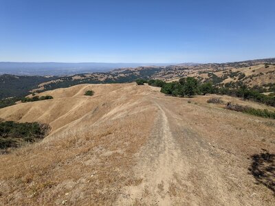 View down Washburn Trail with San Jose downtown in the distance.