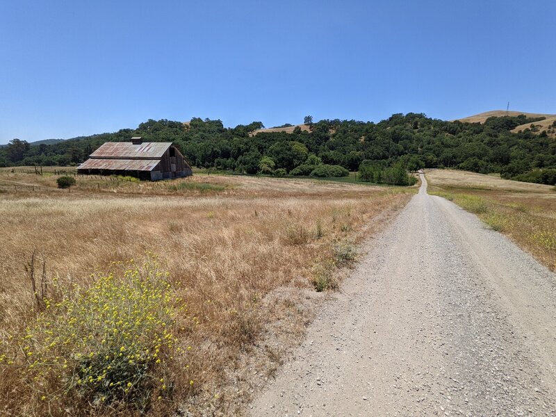 Washburn Barn, near the end of the trail, just before getting to Mt Hamilton Rd