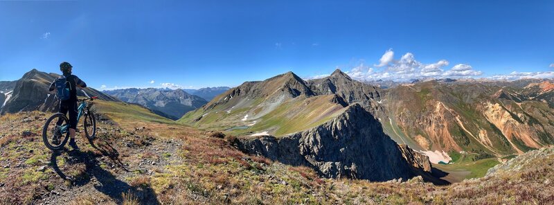 Drinkin' in the views before rippin' the descent.