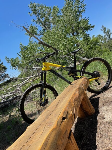 Wood bench.