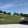 Looking up at the two slopestyle trails.