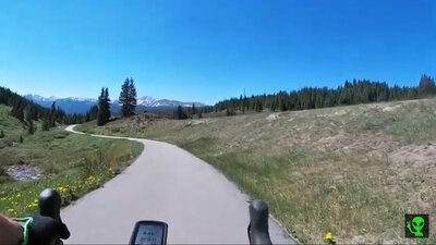 Riding the first section of the trail, leaving Vail Pass and going to Frisco.
