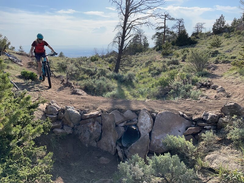 Upper trail 10 with beautiful rock work completed by the Wyoming Conservation Corps!